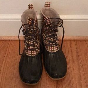 Sperry Plaid Rain Boots